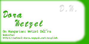 dora wetzel business card